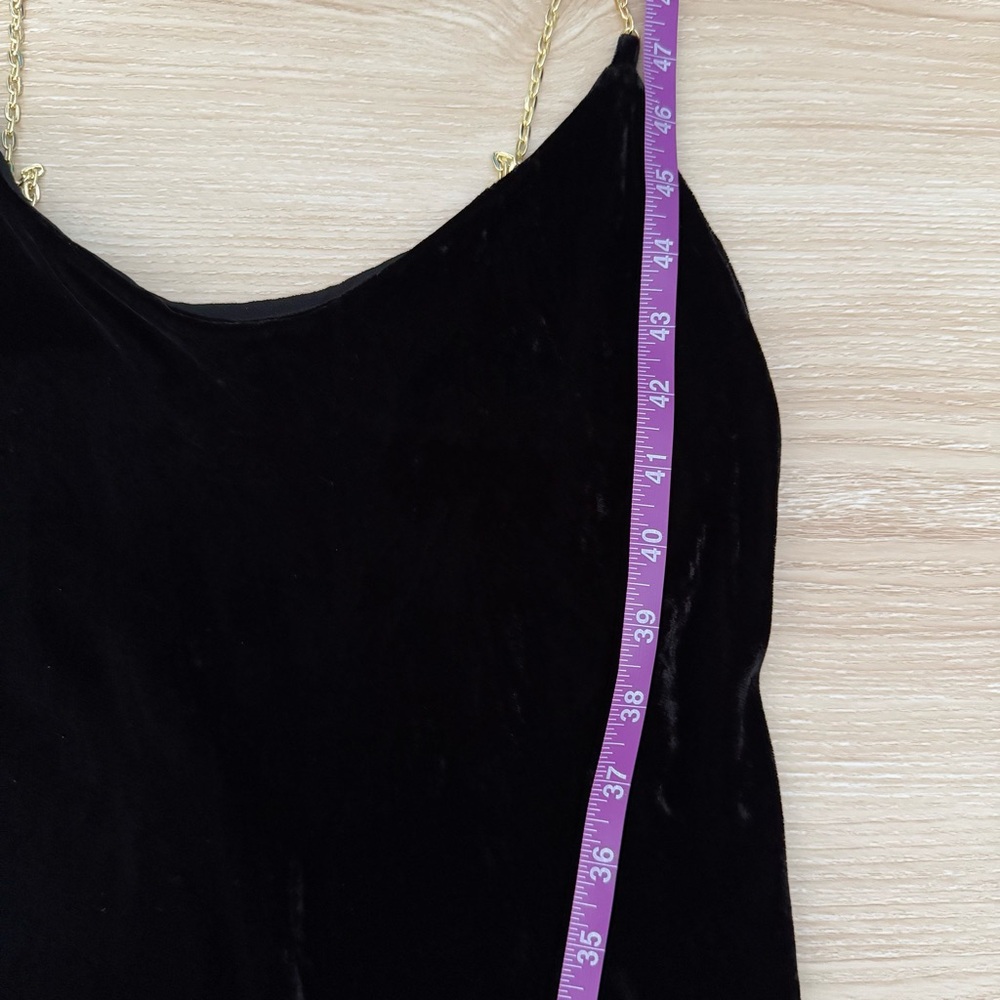 Reformation Medium Ady Velvet Maxi Dress Black Chain Strap Holiday Minimal - Picture 11 of 12